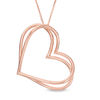 Thumbnail Image 1 of The Kindred Heart from Vera Wang Love Collection Tilted Pendant in 10K Rose Gold - 19"