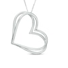 Thumbnail Image 1 of The Kindred Heart from Vera Wang Love Collection Tilted Pendant in Sterling Silver - 19"