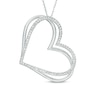Thumbnail Image 0 of The Kindred Heart from Vera Wang Love Collection 1/2 CT. T.W. Diamond Tilted Pendant in 10K White Gold - 19"