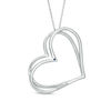 Thumbnail Image 2 of The Kindred Heart from Vera Wang Love Collection 1/2 CT. T.W. Diamond Tilted Pendant in 10K White Gold - 19"