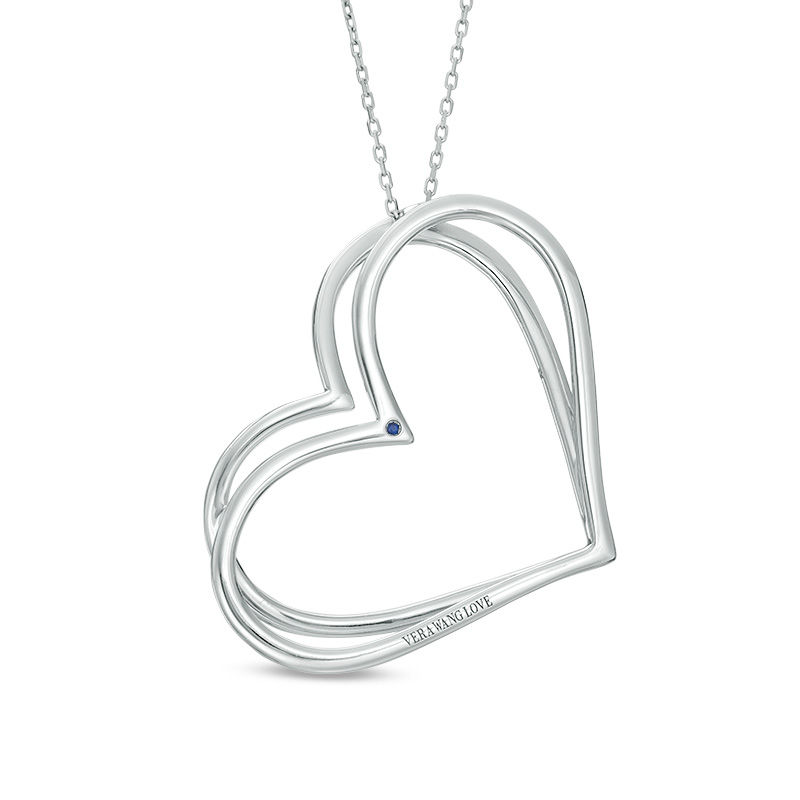 The Kindred Heart from Vera Wang Love Collection 1/2 CT. T.W. Diamond Tilted Pendant in 10K White Gold - 19"