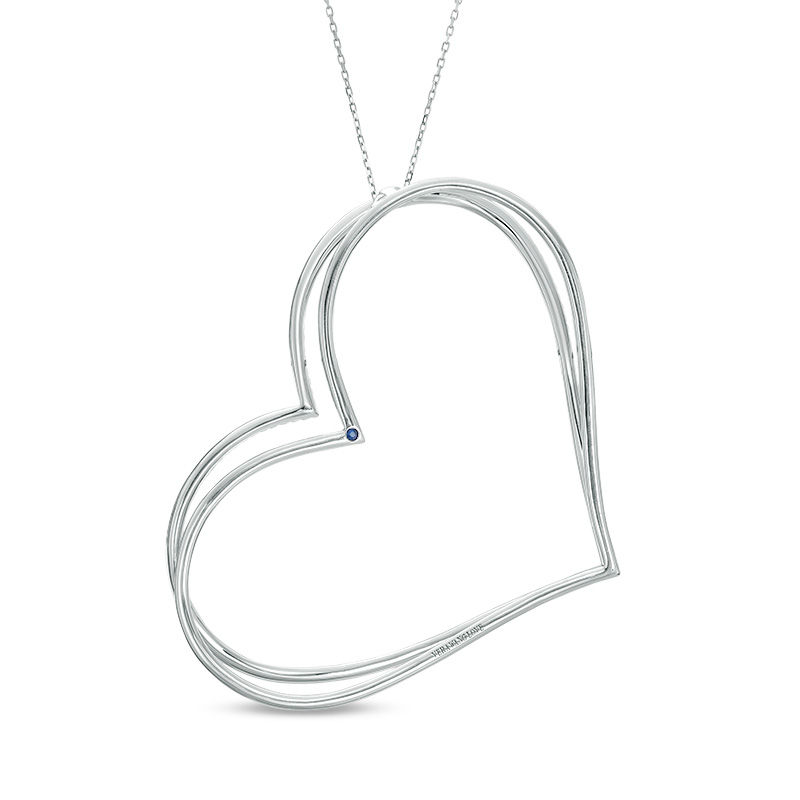 The Kindred Heart from Vera Wang Love Collection 1 CT. T.W. Diamond Tilted Pendant in Sterling Silver - 19"