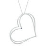 Thumbnail Image 2 of The Kindred Heart from Vera Wang Love Collection 2 CT. T.W. Diamond Tilted Pendant in Sterling Silver - 19"