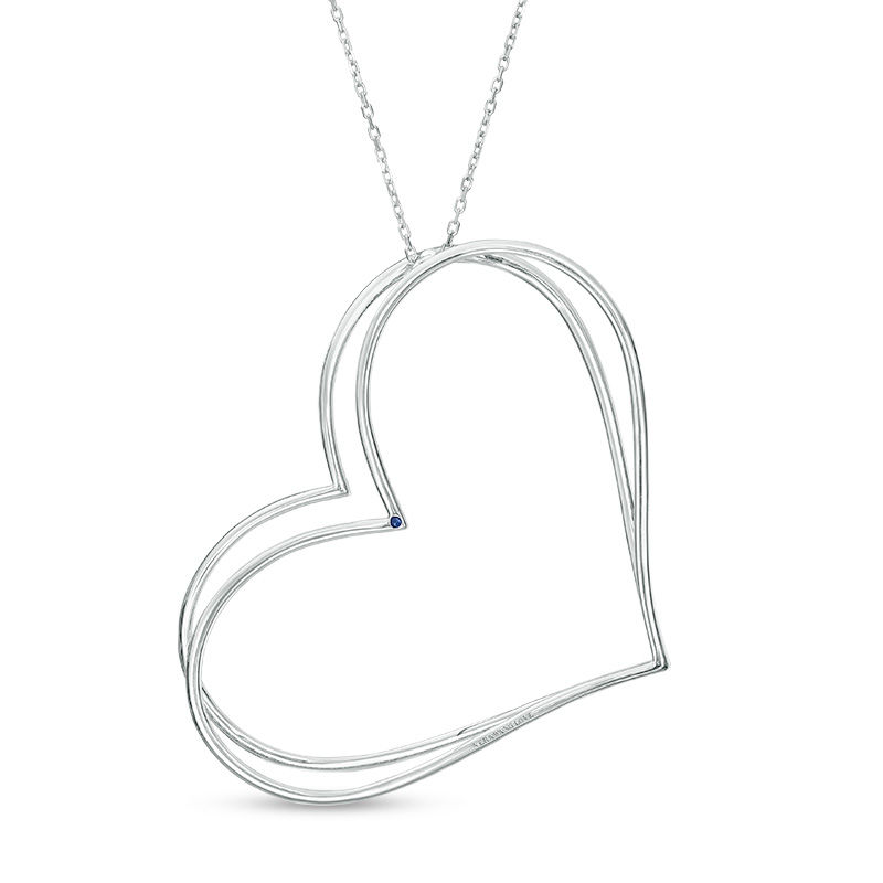 The Kindred Heart from Vera Wang Love Collection 2 CT. T.W. Diamond Tilted Pendant in Sterling Silver - 19"
