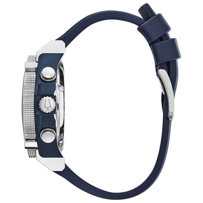 Main Image 2 of Men's Bulova Precisionist Chronograph Two-Tone IP Strap Watch with Black Dial (Model: 98B315)