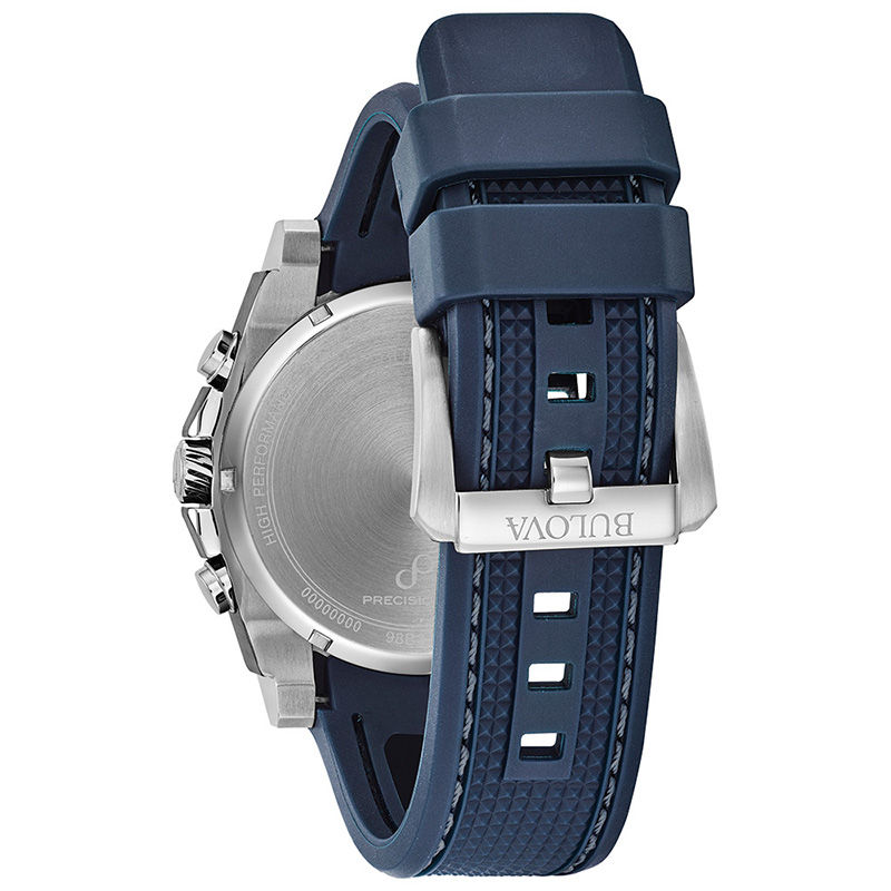 Men's Bulova Precisionist Chronograph Two-Tone IP Strap Watch with Black Dial (Model: 98B315)