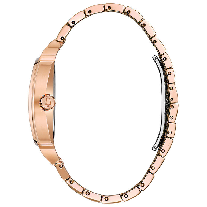 Main Image 2 of Men's Bulova Phantom Crystal Accent Rose-Tone Watch with Square Silver-Tone Dial (Model: 98B324)