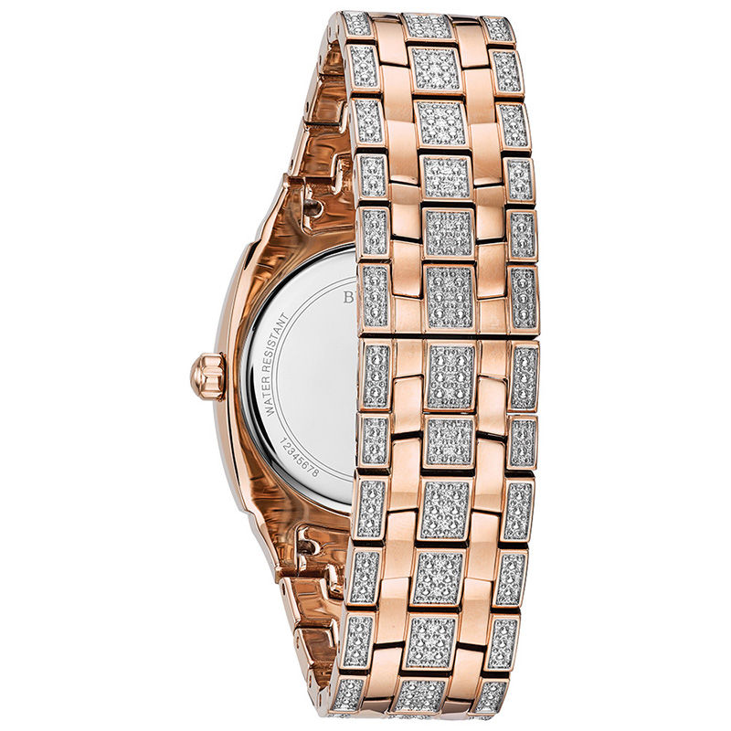 Main Image 3 of Men's Bulova Phantom Crystal Accent Rose-Tone Watch with Square Silver-Tone Dial (Model: 98B324)