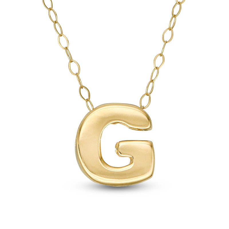 Main Image 1 of Mini Block "G" Initial Pendant in 10K Gold