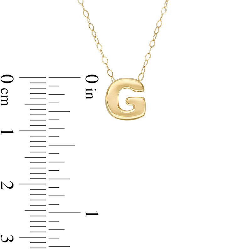 Main Image 2 of Mini Block "G" Initial Pendant in 10K Gold