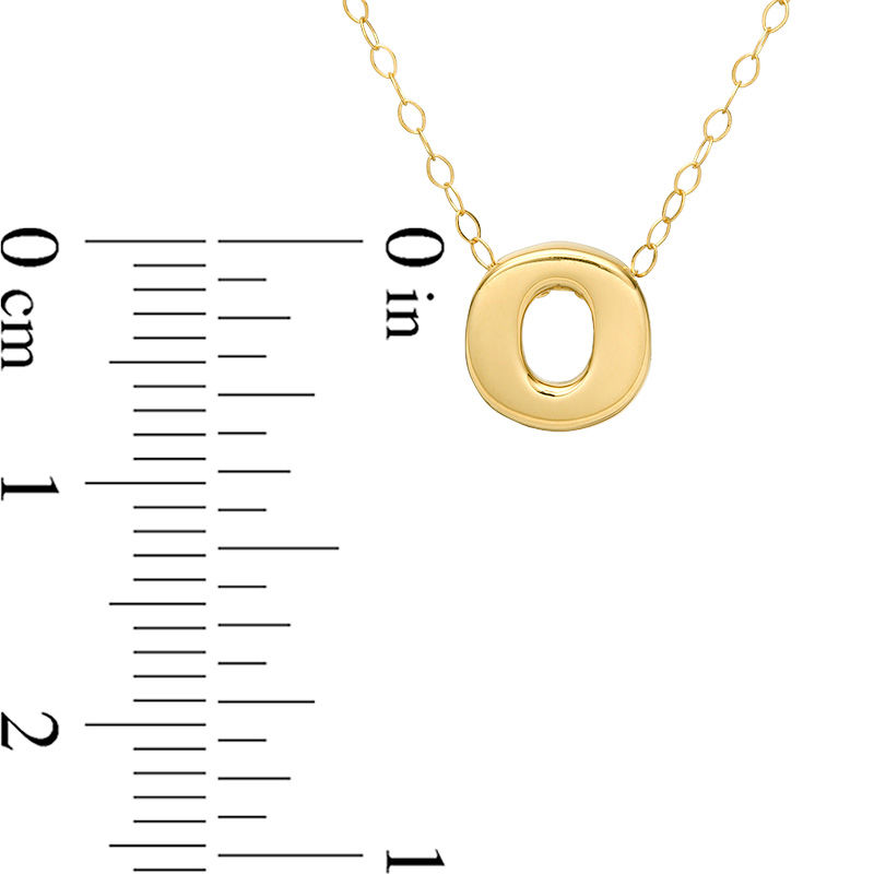 Mini Block "O" Initial Pendant in 10K Gold
