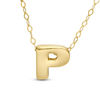 Thumbnail Image 1 of Mini Block "P" Initial Pendant in 10K Gold