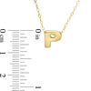 Thumbnail Image 2 of Mini Block "P" Initial Pendant in 10K Gold