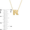 Thumbnail Image 2 of Mini Block "R" Initial Pendant in 10K Gold