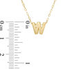 Thumbnail Image 2 of Mini Block "W" Initial Pendant in 10K Gold