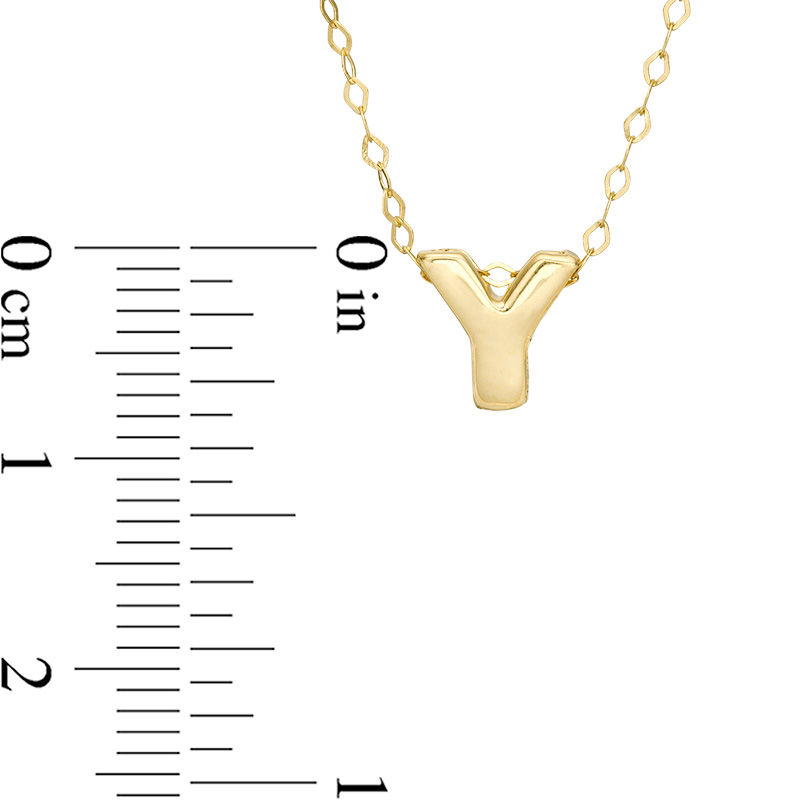 Main Image 2 of Mini Block "Y" Initial Pendant in 10K Gold