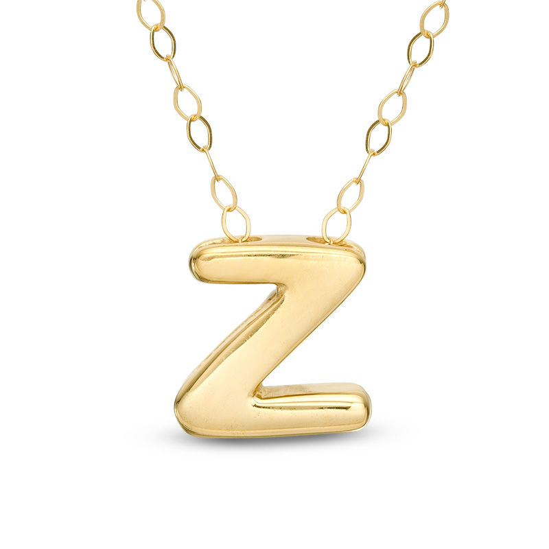 Main Image 1 of Mini Block "Z" Initial Pendant in 10K Gold