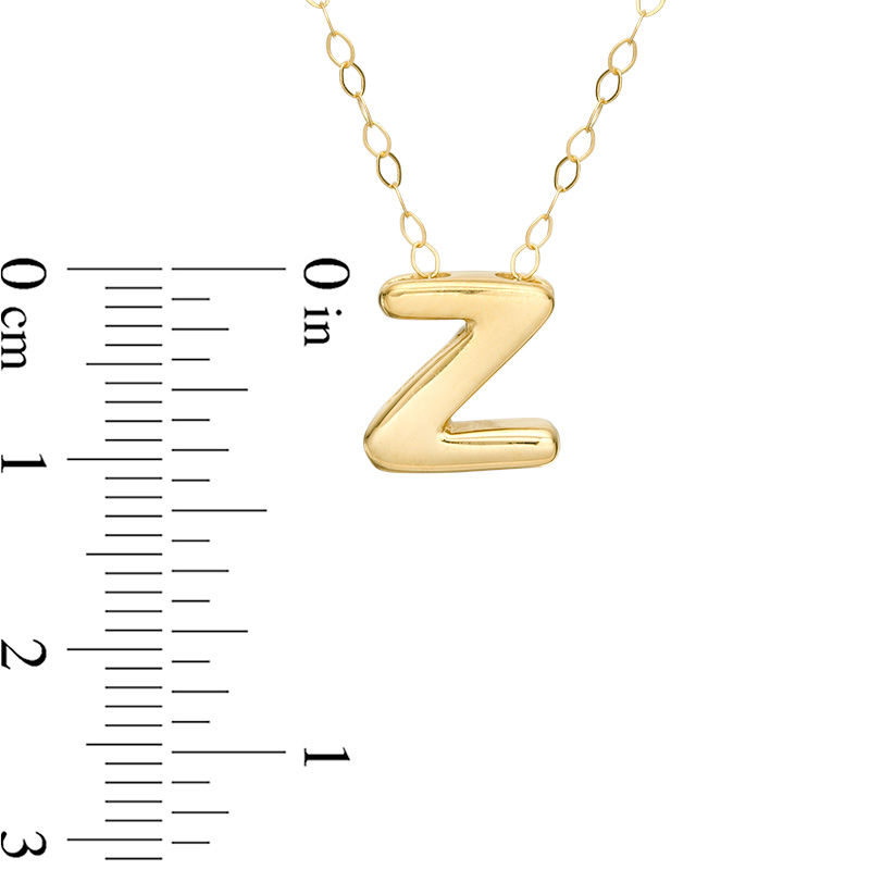 Mini Block "Z" Initial Pendant in 10K Gold