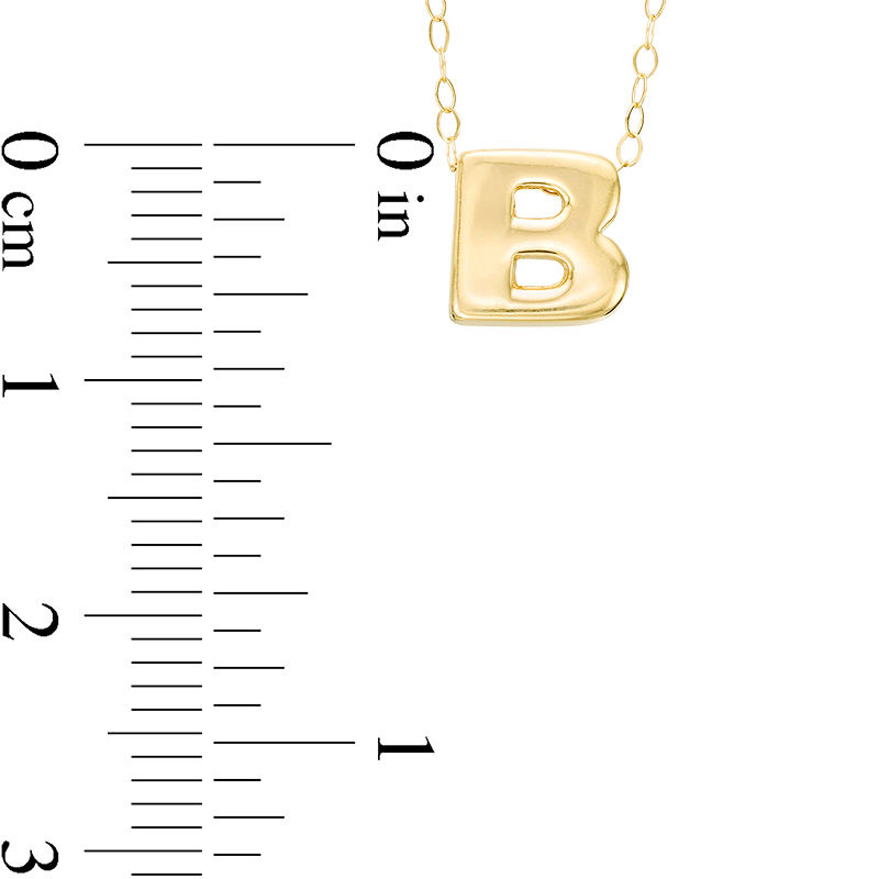 Mini Block "B" Initial Pendant in 10K Gold