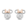 Thumbnail Image 1 of Mickey Mouse & Minnie Mouse 1/2 CT. T.W. Diamond Solitaire Stud Earrings in Sterling Silver and 10K Rose Gold