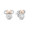 Thumbnail Image 2 of Mickey Mouse & Minnie Mouse 1/2 CT. T.W. Diamond Solitaire Stud Earrings in Sterling Silver and 10K Rose Gold