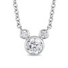 Thumbnail Image 1 of Mickey Mouse & Minnie Mouse 1/2 CT. T.W. Diamond Bezel-Set Necklace in 10K White Gold - 17.75"