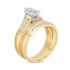 Thumbnail Image 4 of and 3/8 CT. T.W. Marquise Diamond Frame Three Piece Bridal and Wedding Band Set in 10K Two-Tone Gold