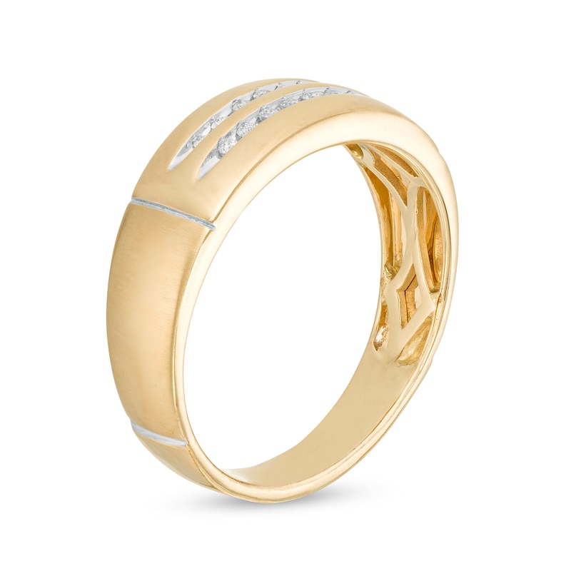 Main Image 5 of and 3/8 CT. T.W. Marquise Diamond Frame Three Piece Bridal and Wedding Band Set in 10K Two-Tone Gold
