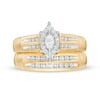 Thumbnail Image 6 of and 3/8 CT. T.W. Marquise Diamond Frame Three Piece Bridal and Wedding Band Set in 10K Two-Tone Gold