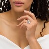 Thumbnail Image 3 of 1/2 CT. T.W. Diamond Double Cushion Frame Wedding Ensemble in 10K White Gold - Size 7 and 10