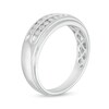 Thumbnail Image 5 of 1/2 CT. T.W. Diamond Double Cushion Frame Wedding Ensemble in 10K White Gold - Size 7 and 10