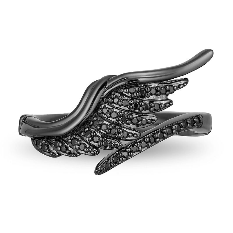 Main Image 4 of Enchanted Disney Villains Maleficent 1/5 CT. T.W. Black Diamond Ring in Sterling Silver with Black Rhodium - Size 7