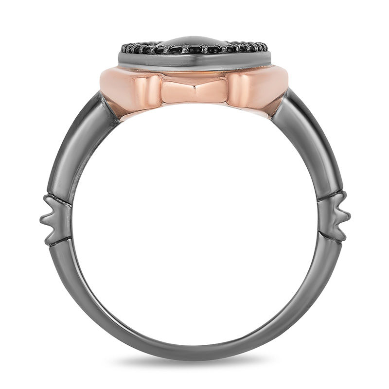 Main Image 3 of Enchanted Disney Villains Maleficent Onyx and 1/5 CT. T.W. Diamond Ring in Black Sterling Silver and 10K Rose Gold