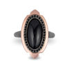 Thumbnail Image 4 of Enchanted Disney Villains Maleficent Onyx and 1/5 CT. T.W. Diamond Ring in Black Sterling Silver and 10K Rose Gold