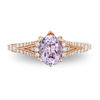 Thumbnail Image 3 of Enchanted Disney Rapunzel Oval Rose de France Amethyst and 1/3 CT. T.W. Diamond Engagement Ring in 14K Rose Gold