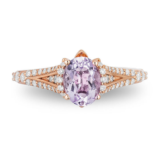 スプリングセール◆アウトレット◆ ROSETclam France製 Enchanted Disney Rapunzel Oval Rose de France Amethyst and 1/3 CT