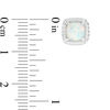Thumbnail Image 2 of 6.0mm Cushion-Cut Lab-Created Opal and White Sapphire Frame Stud Earrings in Sterling Silver
