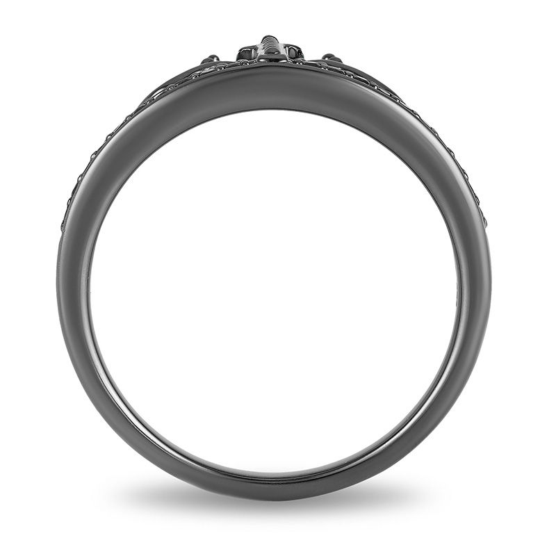 Main Image 2 of Enchanted Disney Villains Ursula 1/10 CT. T.W. Black Diamond Crown Ring in Sterling Silver with Black Rhodium