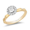 Thumbnail Image 0 of Enchanted Disney Mulan 1/2 CT. T.W. Diamond Frame Bamboo Engagement Ring in 14K Two-Tone Gold