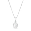 Thumbnail Image 1 of 5/8 CT. T.W. Certified Canadian Oval Diamond Frame Pendant in 14K White Gold (I/SI2)