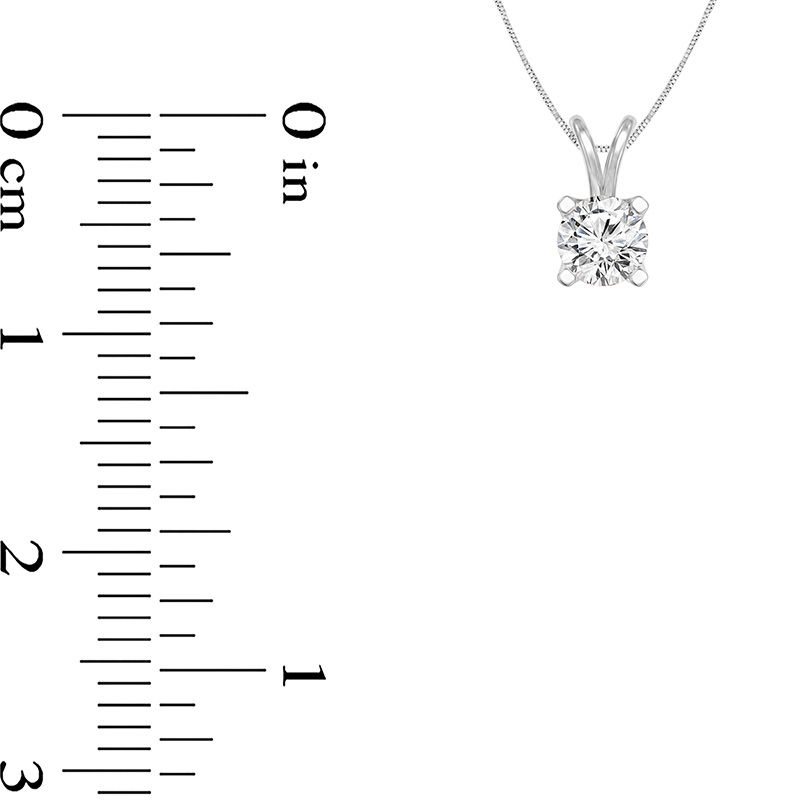 1/4 CT. Certified Diamond Solitaire Pendant in 14K White Gold (I/SI2)