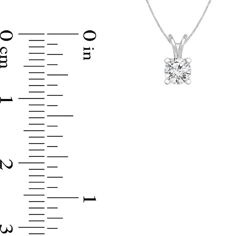 Main Image 2 of 1/4 CT. Certified Diamond Solitaire Pendant in 14K White Gold (I/SI2)