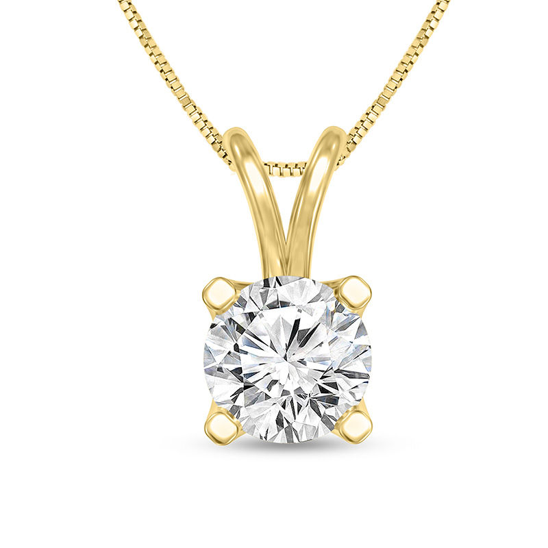 Main Image 1 of 1/4 CT. Certified Diamond Solitaire Pendant in 14K Gold (I/SI2)
