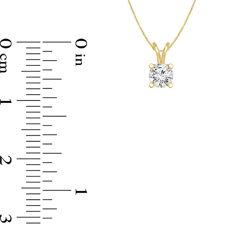 Main Image 2 of 1/4 CT. Certified Diamond Solitaire Pendant in 14K Gold (I/SI2)