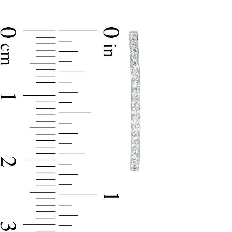 1/2 CT. T.W. Diamond J-Hoop Earrings in 10K White Gold