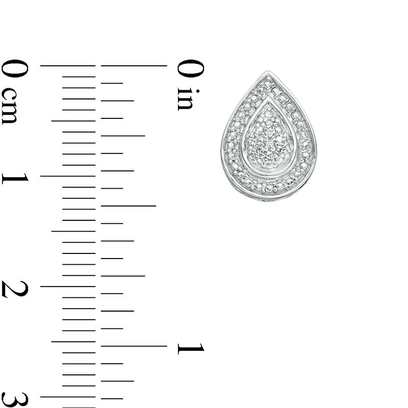 Main Image 2 of Diamond Accent Pear-Shaped Frame Stud Earrings in Sterling Silver