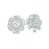 Diamond Accent Pinwheel Stud Earrings in Sterling Silver