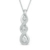 Thumbnail Image 1 of Diamond Accent Three Stone Flame Pendant in Sterling Silver