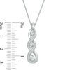 Thumbnail Image 2 of Diamond Accent Three Stone Flame Pendant in Sterling Silver