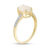 Thumbnail Image 2 of Oval Opal and 1/10 CT. T.W. Diamond Engagement Ring in 14K Gold
